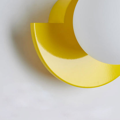 Modern Minimalist Glass Spherical Colorful Semicircle Design 1-Light Wall Sconce Lamp