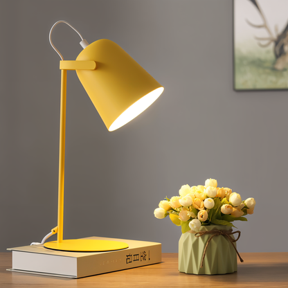 Macaron Tischlampe - Skandinavische gelbe Schreibtischlampe - Verstellbare Lampe