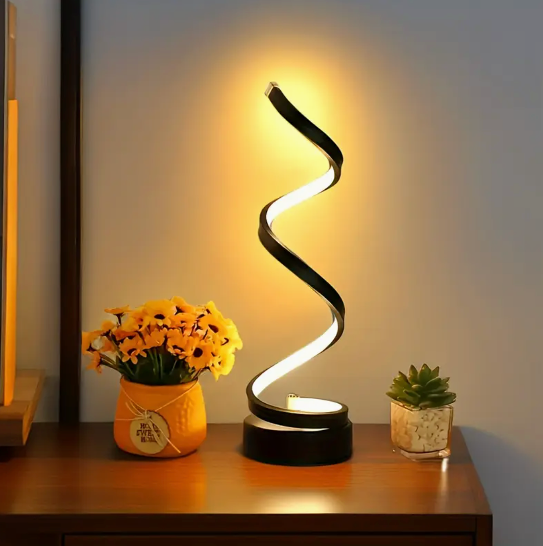 Spirale Tischlampe | Dimmbare moderne USB Schreibtischlampe | Nachttischlampe | Tischlampe