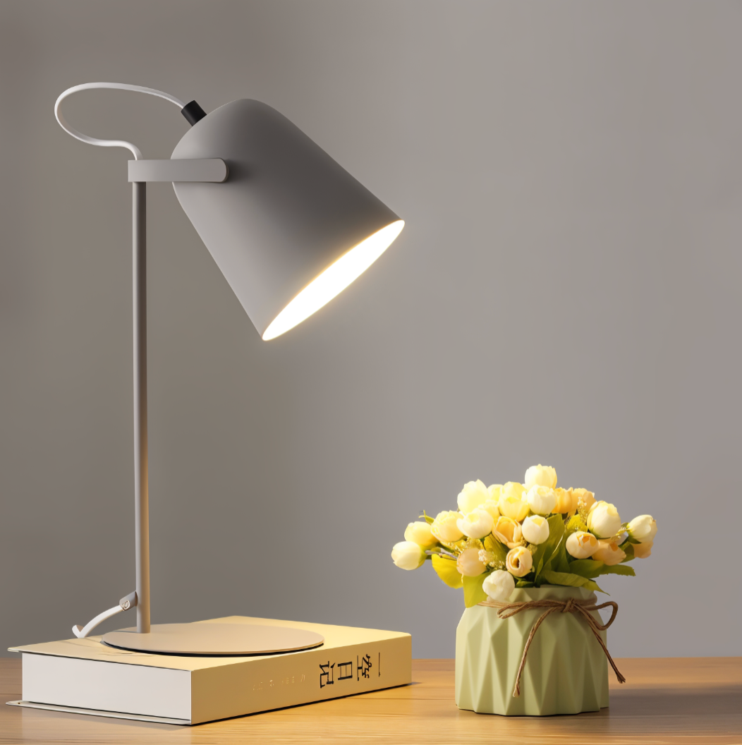 Macaron Tischlampe - Skandinavische gelbe Schreibtischlampe - Verstellbare Lampe