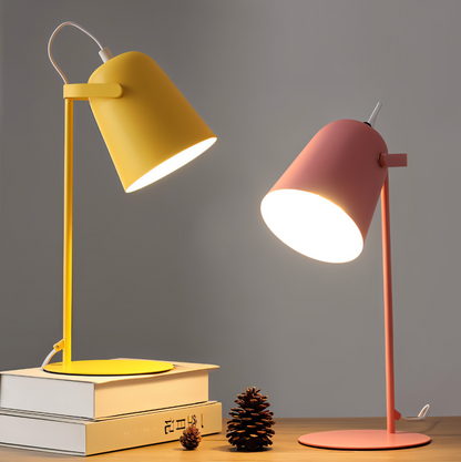 Macaron Tischlampe - Skandinavische gelbe Schreibtischlampe - Verstellbare Lampe
