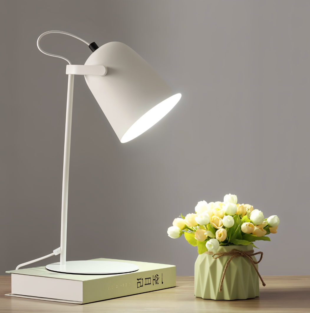 Macaron Tischlampe - Skandinavische gelbe Schreibtischlampe - Verstellbare Lampe