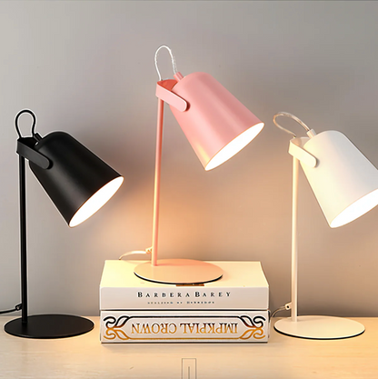 Macaron Tischlampe - Skandinavische gelbe Schreibtischlampe - Verstellbare Lampe