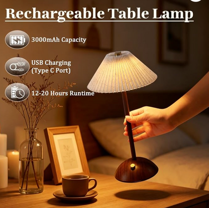 Cordless Rechargeable Table Lamp – Portable Dimmable LED Bedside Lamp, Touch Control, USB-C Charging, Modern Wireless Desk Light for Bedroom, Living Room & Restaurant