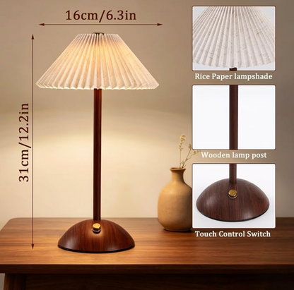 Cordless Rechargeable Table Lamp – Portable Dimmable LED Bedside Lamp, Touch Control, USB-C Charging, Modern Wireless Desk Light for Bedroom, Living Room & Restaurant