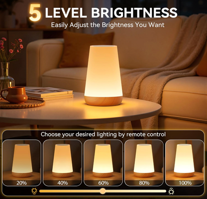 Rechargeable LED Touch Table Lamp – Portable Dimmable Night Light with Color Changing, USB Charging, Eye-Caring Bedside Lamp for Bedroom, Nursery & Home
