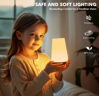 Rechargeable LED Touch Table Lamp – Portable Dimmable Night Light with Color Changing, USB Charging, Eye-Caring Bedside Lamp for Bedroom, Nursery & Home
