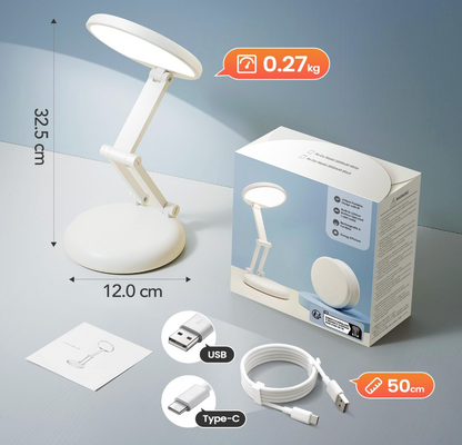 Rechargeable LED Desk Lamp – Portable Dimmable Study Light with Touch Control, Adjustable Brightness, Eye-Caring Reading Lamp for Home Office, Students & Bedroom