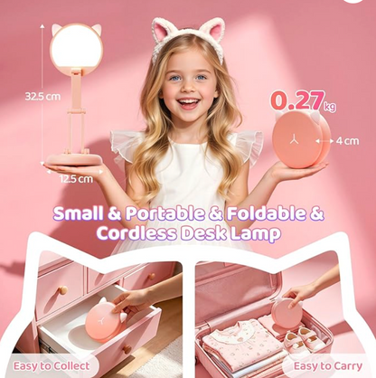Rechargeable LED Desk Lamp – Portable Dimmable Study Light with Touch Control, Adjustable Brightness, Eye-Caring Reading Lamp for Home Office, Students & Bedroom