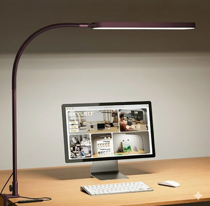 LED Desk Lamp with Clamp - Eye-Caring Desk Light - 5 Color Modes - 11 Brightness Levels - Adjustable Swing Arm