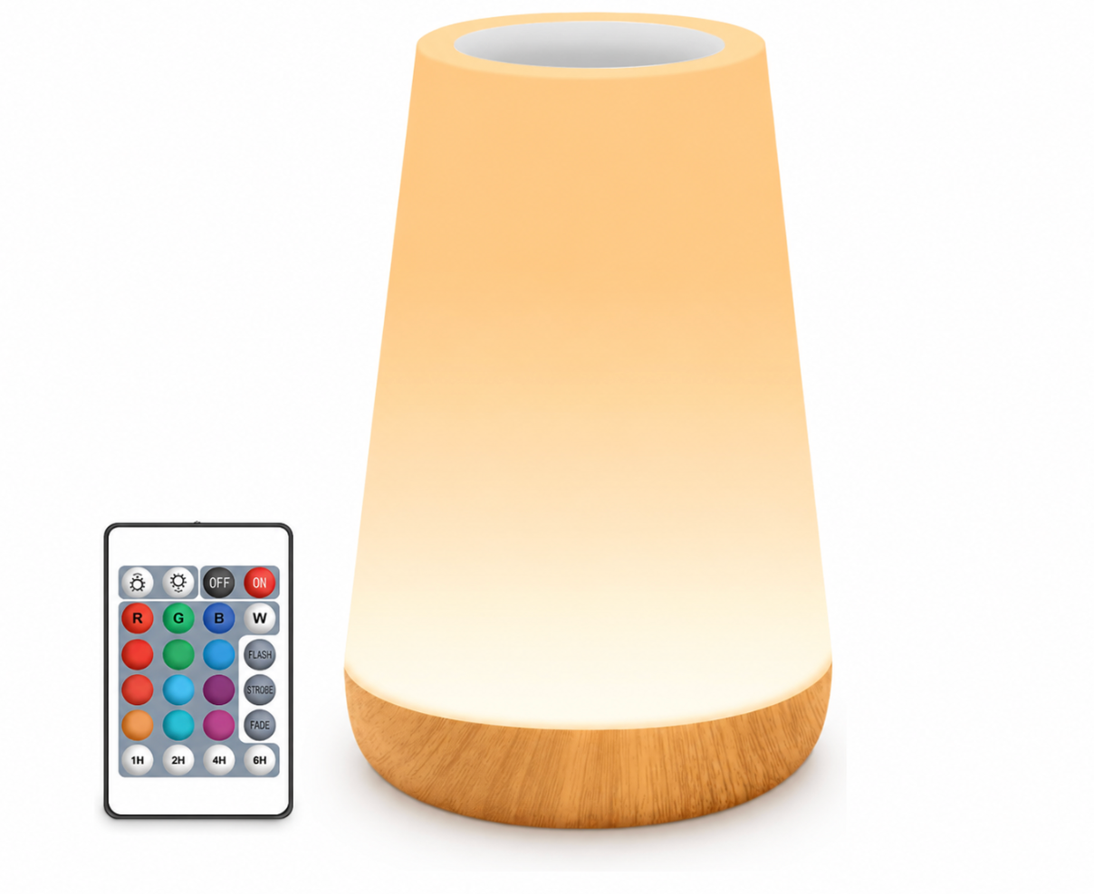 Rechargeable LED Touch Table Lamp – Portable Dimmable Night Light with Color Changing, USB Charging, Eye-Caring Bedside Lamp for Bedroom, Nursery & Home