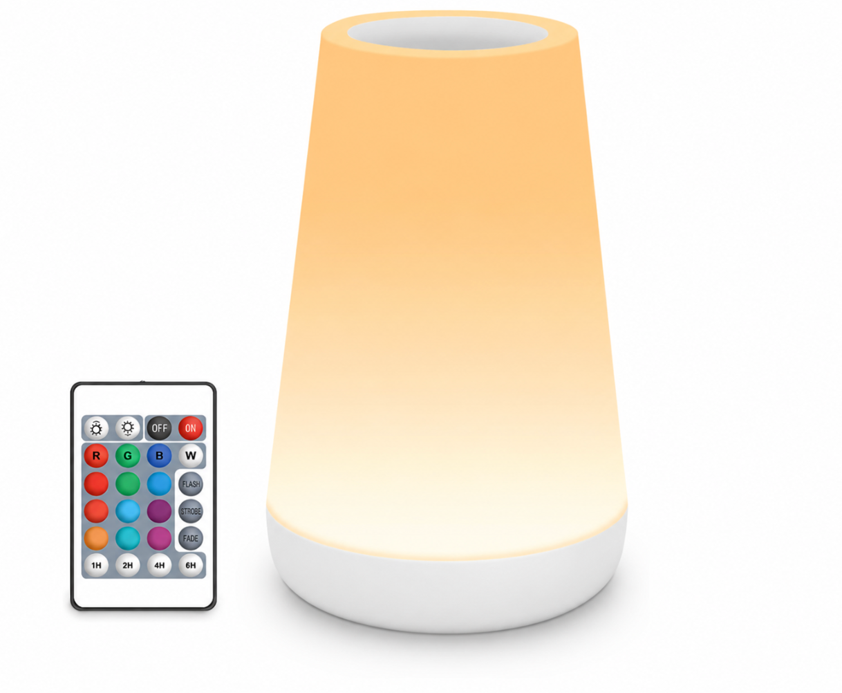 Rechargeable LED Touch Table Lamp – Portable Dimmable Night Light with Color Changing, USB Charging, Eye-Caring Bedside Lamp for Bedroom, Nursery & Home